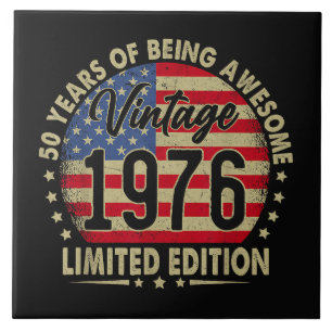 Vintage 1976 Limitierte Auflage 50 Jahre alt Fliese
