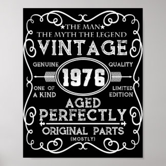 Vintage 1976 Mann Mythos Legende 45. Geburtstag Poster