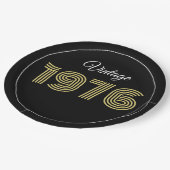 Vintage 1976 Retro Birthday 50th Birthday Pappteller (Schrägansicht)