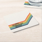 Vintage 1976 Retro Design paper coaster Rechteckiger Pappuntersetzer (angewinkelt)