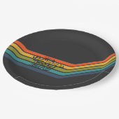 Vintage 1976 Retro Design paper plates Pappteller (Schrägansicht)