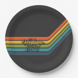 Vintage 1976 Retro Design paper plates Pappteller