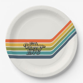 Vintage 1976 Retro Design paper plates Pappteller