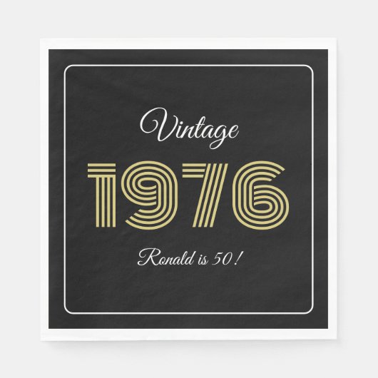 Vintage 1976 Retro Geburtstag 50. Geburtstag Serviette (Vorderseite)