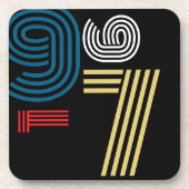 Vintage 1976 Retro Stripe Abstract 50th Birthday  Getränkeuntersetzer (Vorderseite)