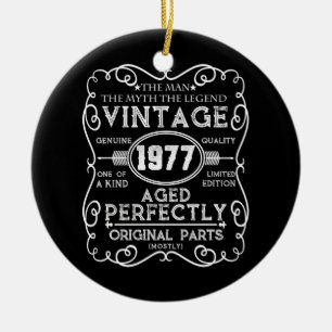 Vintage 1977 Mann Mythos Legende 44. Geburtstag Keramik Ornament