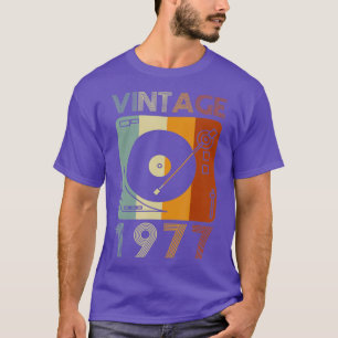 Vintage 1977 Retro Plattenspieler Geburtstag Vinyl T-Shirt