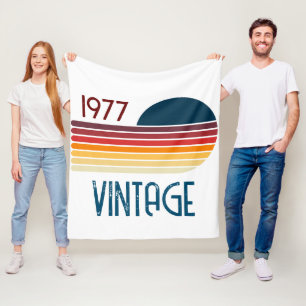 Vintage 1977 Retro Streifen 50. Geburtstag Sonne Fleecedecke