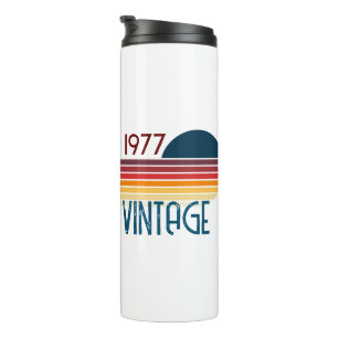 Vintage 1977 Retro-Streifen-Sonne Thermosbecher