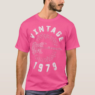Vintage 1979 Birthday Limited Edition Guitar Music T-Shirt