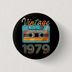 Vintage 1979 Kassettenband Retro 44. Geburtstag 44 Button