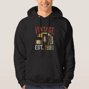 Vintage 1980 Geburtskassette, Alte Musik Lover Hoodie