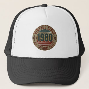 VINTAGE 1980 GEBURTSTAGSGESCHENK LKW-FAHRERMÜTZE TRUCKERKAPPE