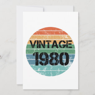 Vintage 1980 Geburtstagskarte Einladung