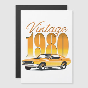 Vintage 1980 Retro Auto Magnetkarte
