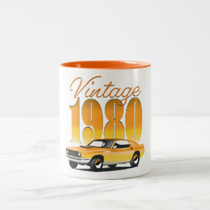 Vintage 1980 Retro Auto Zweifarbige Tasse