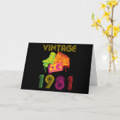 Vintage 1981 karte (Gelbe Blume)