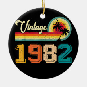 Vintage 1982 40. Geburtstag Männer Frauen Retro 40 Keramik Ornament
