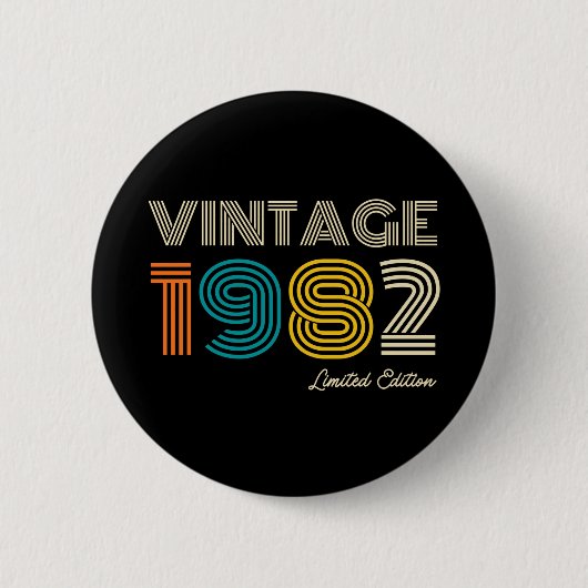 Vintage 1982 42. Geburtstag Button (Vorderseite)