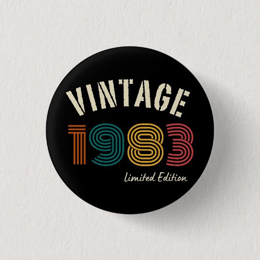 Vintage 1983 41. Geburtstag Button (Vorderseite)
