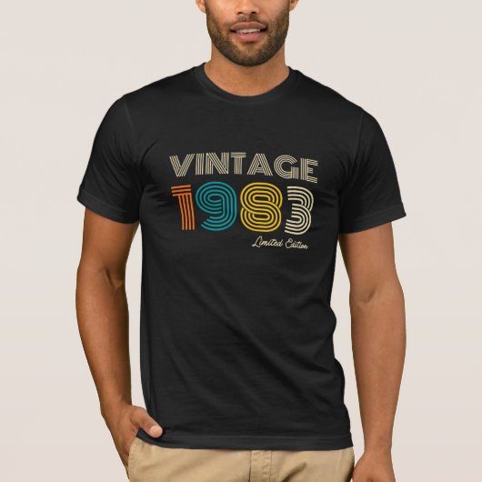 Vintage 1983 43. Geburtstag T-Shirt (Vorderseite)