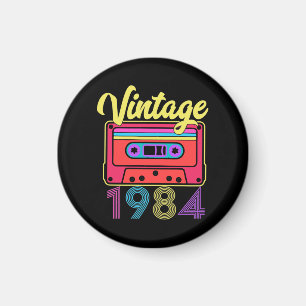 Vintage 1984 Bunte Kassette Magnet