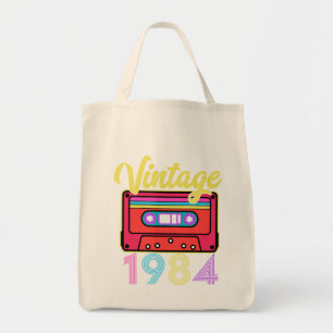 Vintage 1984 Bunte Kassette Tragetasche