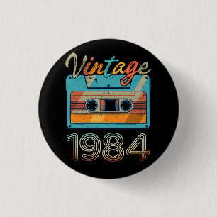 Vintage 1984 Kassettenband Retro 39. Geburtstag 39 Button