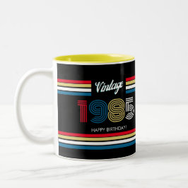 Vintage 1985 Retro Geburtstagsdesign 40. Geburtsta Zweifarbige Tasse