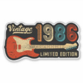 Vintage 1986 40th Birthday Electric Guitar Lover  Aufkleber (Vorderseite)