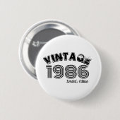 Vintage 1986 Custom 40. Geburtstag Button (Vorne & Hinten)