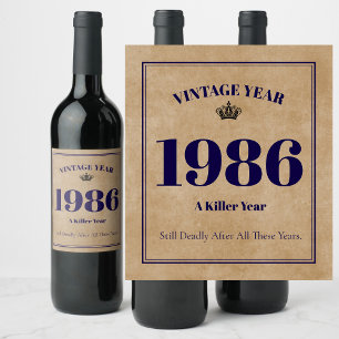 Vintage 1986 – Ein Killer-Jahr   40. Geburtstagswe Weinetikett