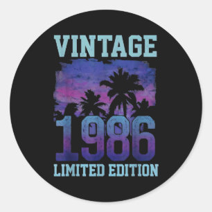 Vintage 1986 limitierte Auflage 40. Geburtstag 40 Runder Aufkleber