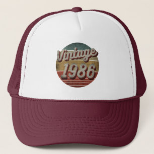 VINTAGE 1986 MÄNNER FRAUEN GEBURTSTAGSGESCHENK LKW TRUCKERKAPPE