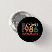 Vintage 1986 Original Parts 40th Birthday Button (Vorne & Hinten)