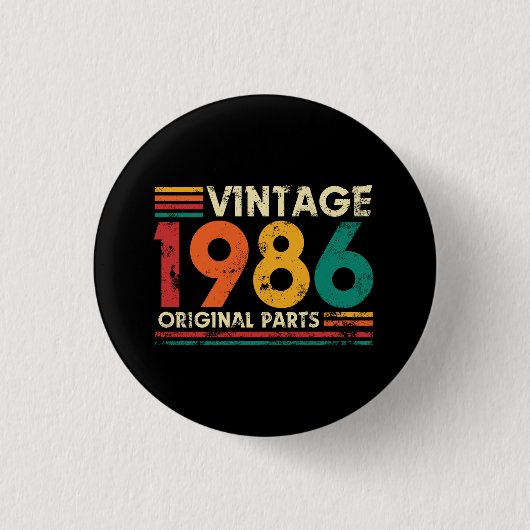 Vintage 1986 Original Parts 40th Birthday Button (Vorderseite)