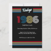 Vintage 1986 Retro 40th Birthday Party Invitation Einladung (Vorderseite)