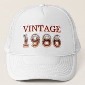 Vintage 1986 Retro Birth Year Truckerkappe (Vorderseite)