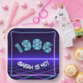 Vintage 1986 Retro & Lasers 40th Birthday Paper Pappteller (Party)