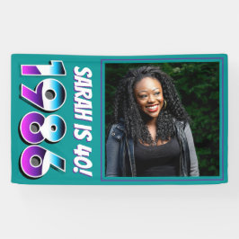 Vintage 1986 Retro & Lasers Photo 40th Birthday Banner