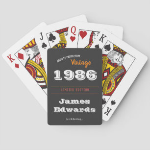 Vintage 1986 Retro Poker Cards - 40. Geburtstag Spielkarten