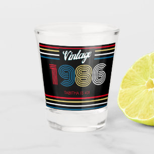 Vintage 1986 Retro-Streifen 40. Geburtstag Geschen Schnapsglas