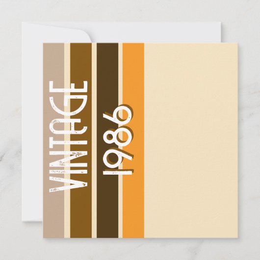 Vintage 1986 Retro Streifen Braun Beige Vintage Einladung (Vorderseite)