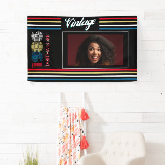 Vintage 1986 Retro-Streifen Bunt 40. Geburtstag Banner