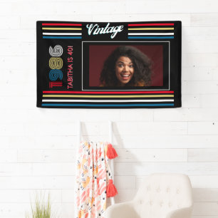 Vintage 1986 Retro-Streifen Farbiger 40. Geburtsta Banner