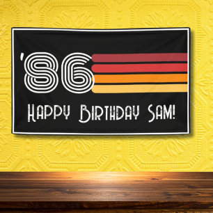 Vintage 1986 Retro-Streifen-Sonne 40. Geburtstag Banner