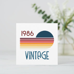 Vintage 1986 Retro-Streifen-Sonne 40. Geburtstag Dankeskarte