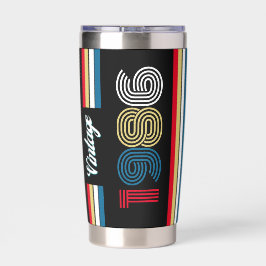 Vintage 1986 Retro Stripe 40th Birthday Favor Thermobecher
