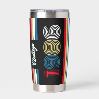 Vintage 1986 Retro Stripe 40th Birthday Favor Thermobecher
