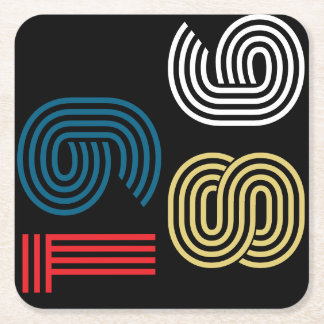 Vintage 1986 Retro Stripe Abstract 40th Birthday Rechteckiger Pappuntersetzer